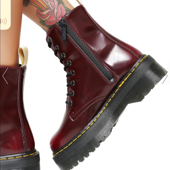 dr martens vegan jadon cherry red